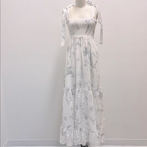 Blue and White Toile Maxi Dress